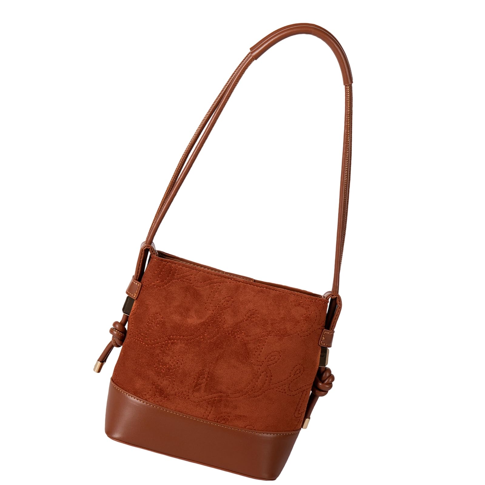 Détails en polyuréthane et daim mélangé pour ce sac cabas vintage souple - 8