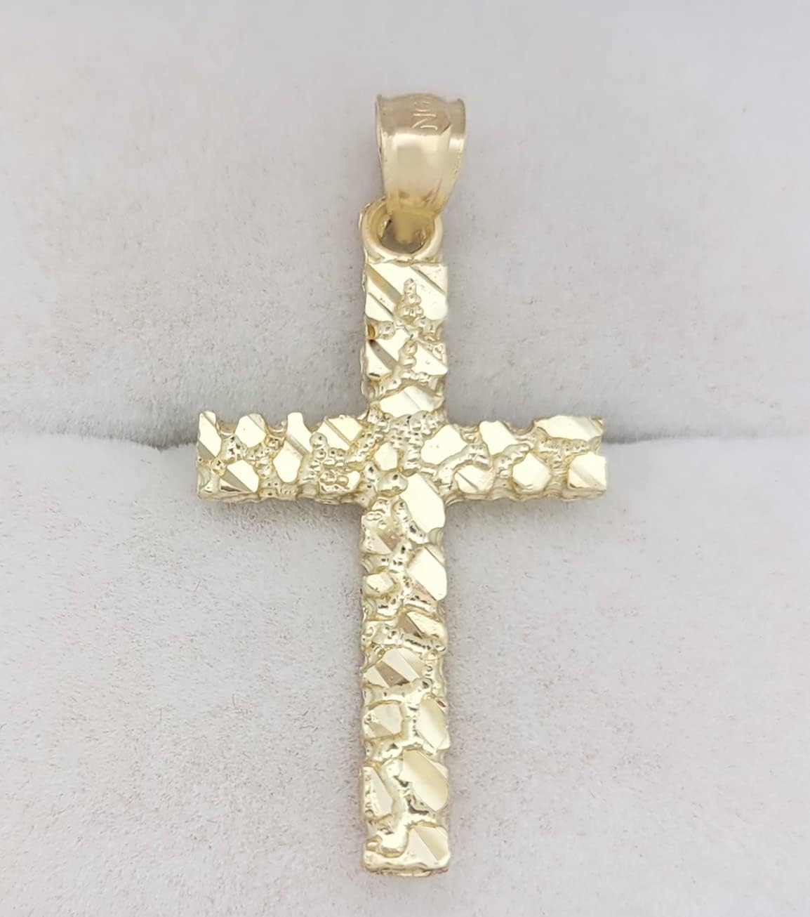 10K Yellow Gold Nugget Cross Pendant Gold Nugget Cross