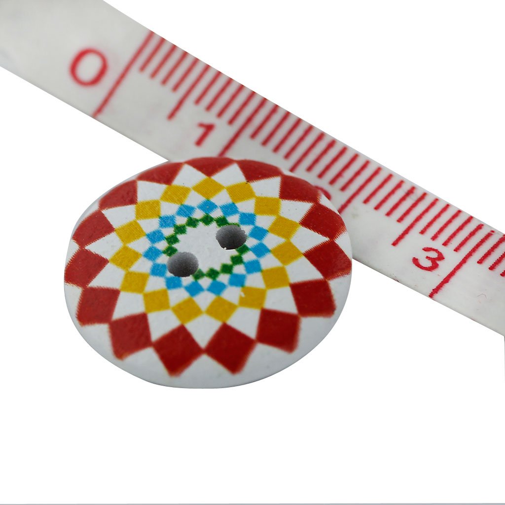 50Pcs Rotonda Tasti di Legno 15mm Cucito Scrapbook