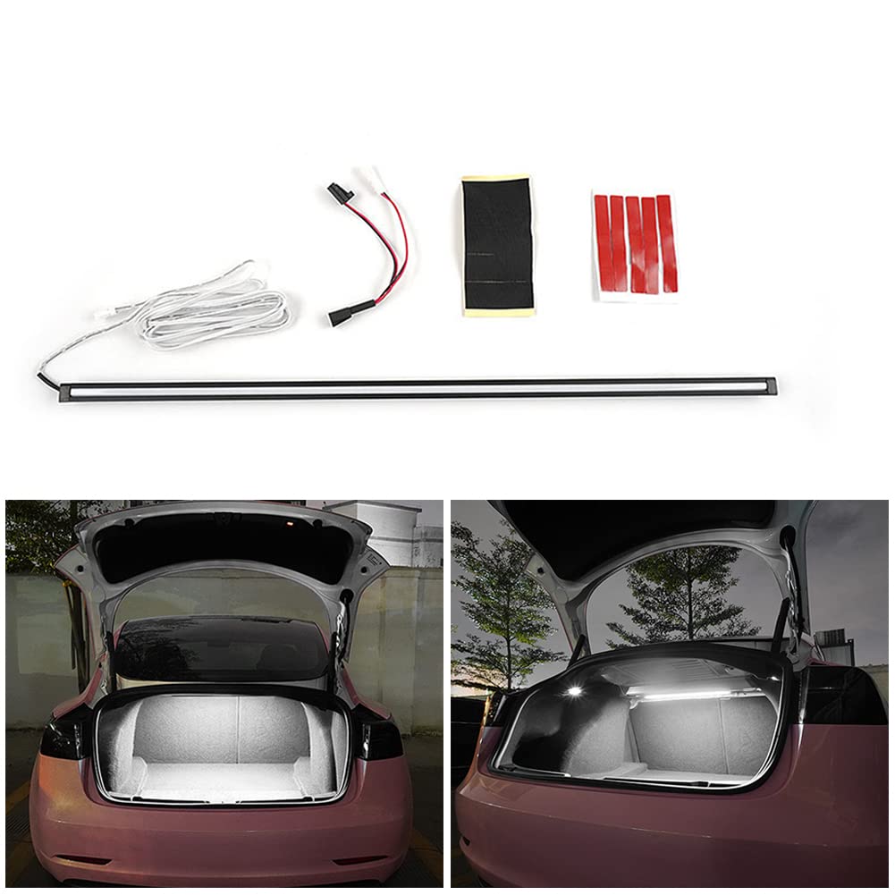 for Tesla Model 3 2019-2021 33cm LED Trunk Light Modification Flexible LED Strip Lighting Atmosphere Light Interior Accessories (White)