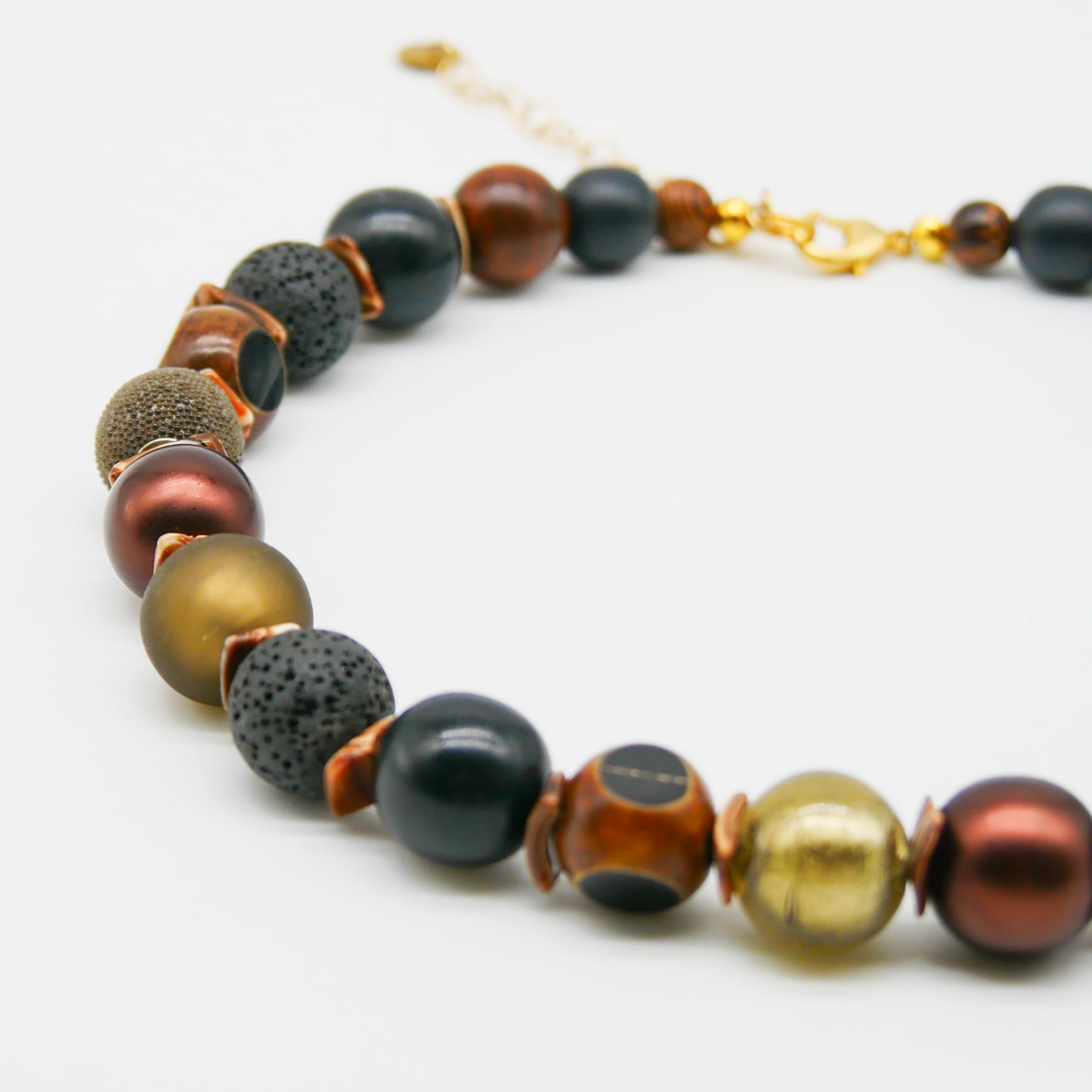 Perlenkette Halskette Damen Handmade 45 cm Statement Kette
