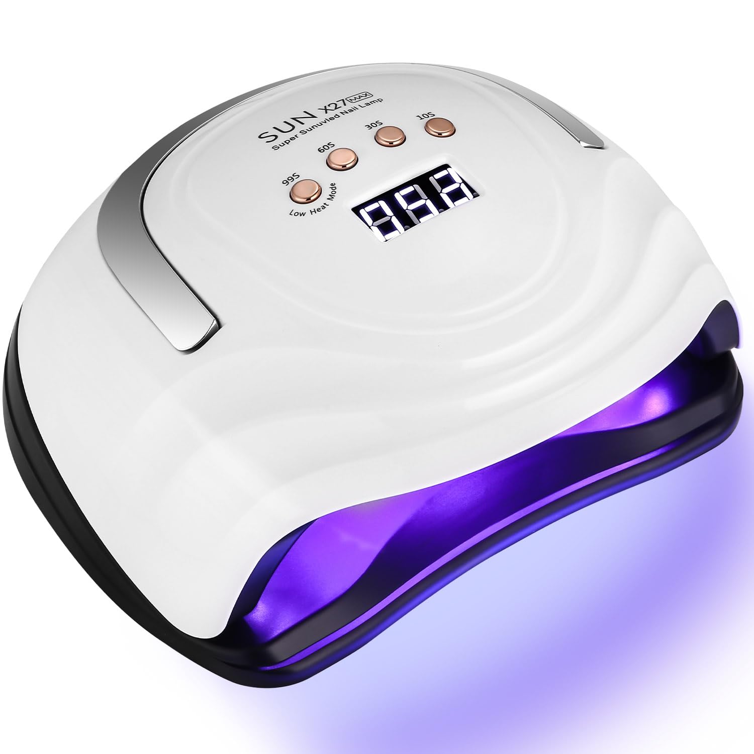 Zawaer Lámpara de Uñas UV LED, 380W Profesional Lámpara Secadora de Uñas Rápido, 81 perlas de Lámparas, Curado de Esmalte de Gel y Pantalla LCD Para Manicura/Pedicura Nail Art en el Hogar