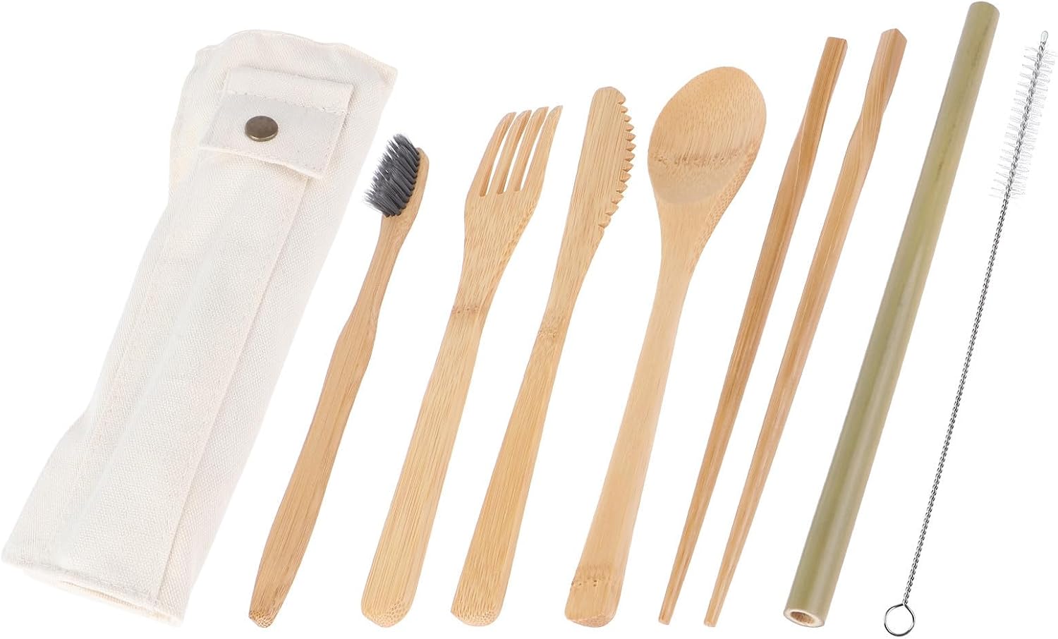 Reusable Cutlery Set with Portable Design and Comfortable to Hold Features, Eco-friendly Flatware for Everyday Use and Picnic, Lightweight and Sturdy Kitchen Utensils in Beige