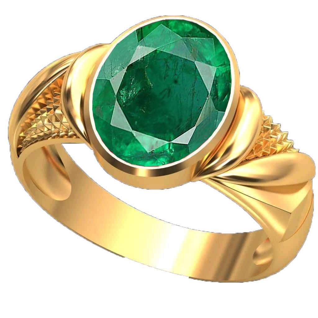 12.25 Ratti 11.00 Carat Certified Natural Emerald Panna Panchdhatu Adjustable Rashi Ratan Gold Plating Ring for Astrological Purpose Men & Women