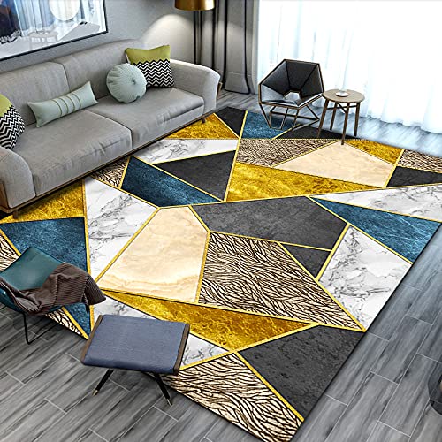 Medium Area Carpet Soft Short Pile 5.2Ft X 7.5Ft,Geometric Stitching Multicolor, Rectangle Area Rug For Bedroom Living Dining Sitting Room Salon Kitchen Hall160 X 230 Cm #TOP2