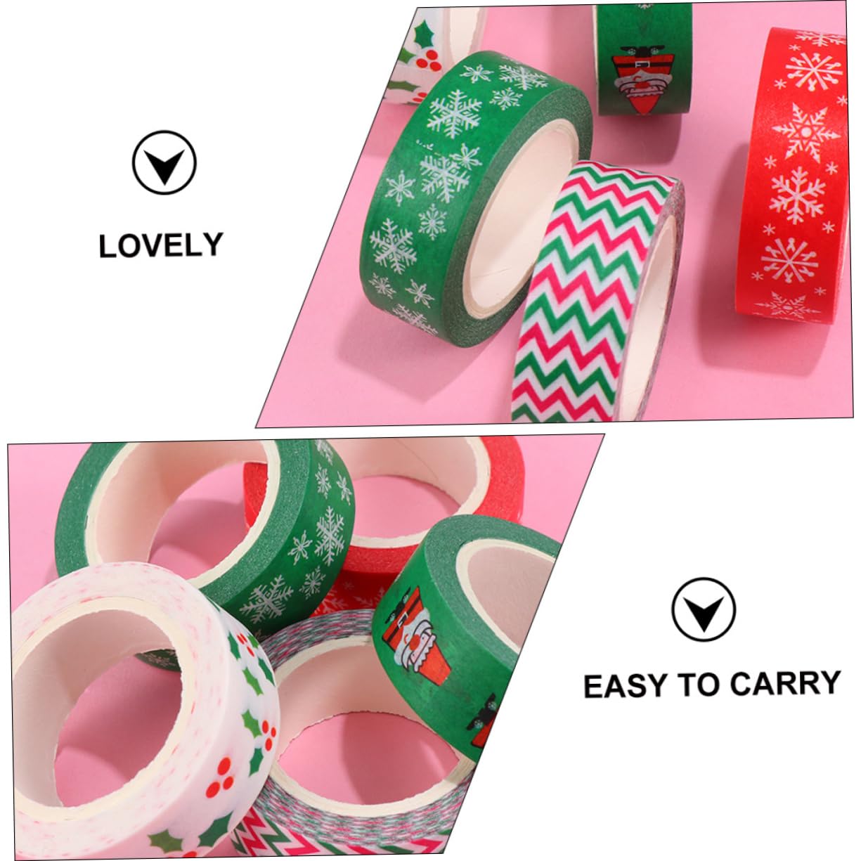 Housoutil 24 Rouleaux Ruban Washi Noël Adhésif Papier Décoratif Motifs Festifs pour Scrapbooking Cadeau DIY