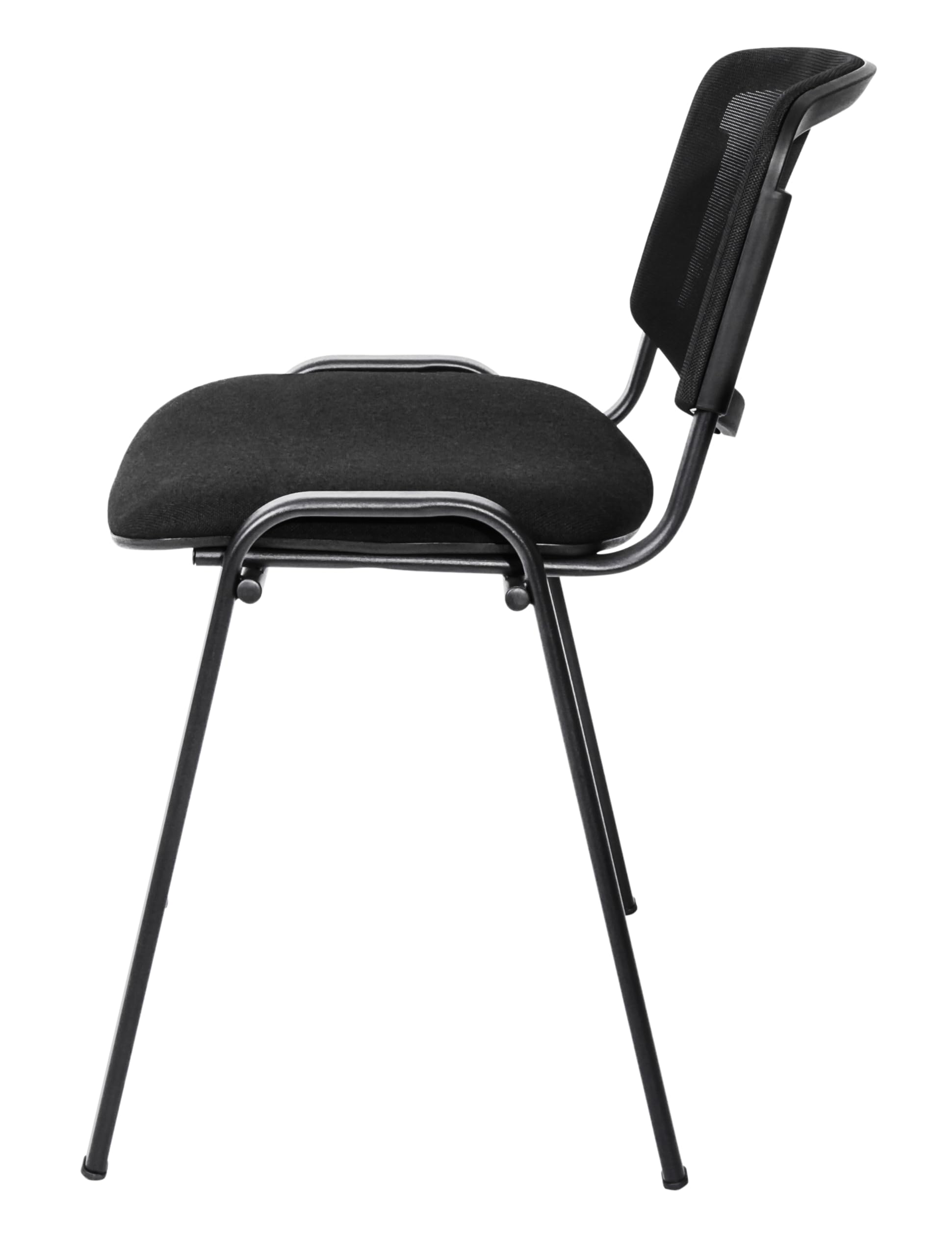 Topsit 4er Set Stapelbare Besucherstühle mit Rückenlehne aus Mesh, Wartezimmerstühle, Bürostühle, Konferenzstühle, Stühle für Rezeption Pausen Raum (Schwarz)