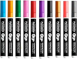 Kit Caneta Para Porcelana Compactor 10 Cores