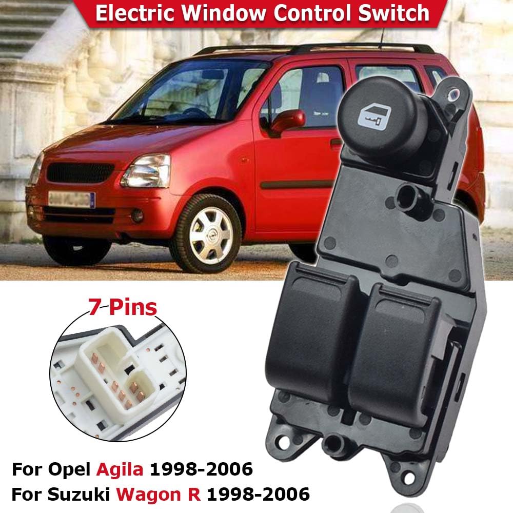 9206746 Interrupteur principal de lève-vitre électrique pour Opel Agila A Pour Suzuki Wagon Ignis 2000 2003 3799086G20S1S (Noir)