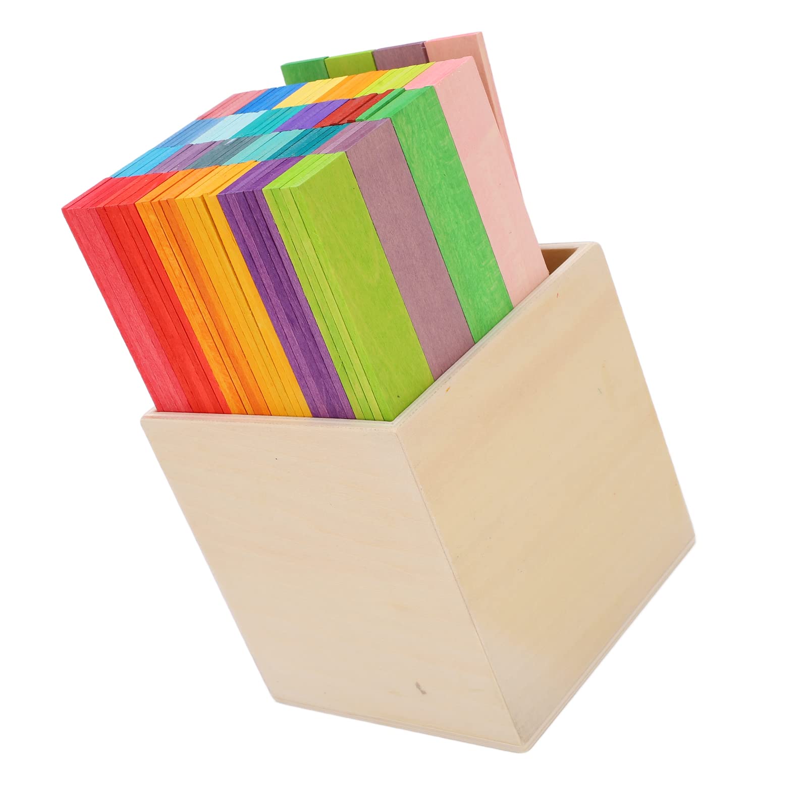 120PCS Bunte Holzbausteine ​​Brückenbau Stapelspielzeug Kleinkind Kinder Handgemachtes pädagogisches Puzzle-Spielset Premium Lindenholz Vorschul-Lernwerkzeug