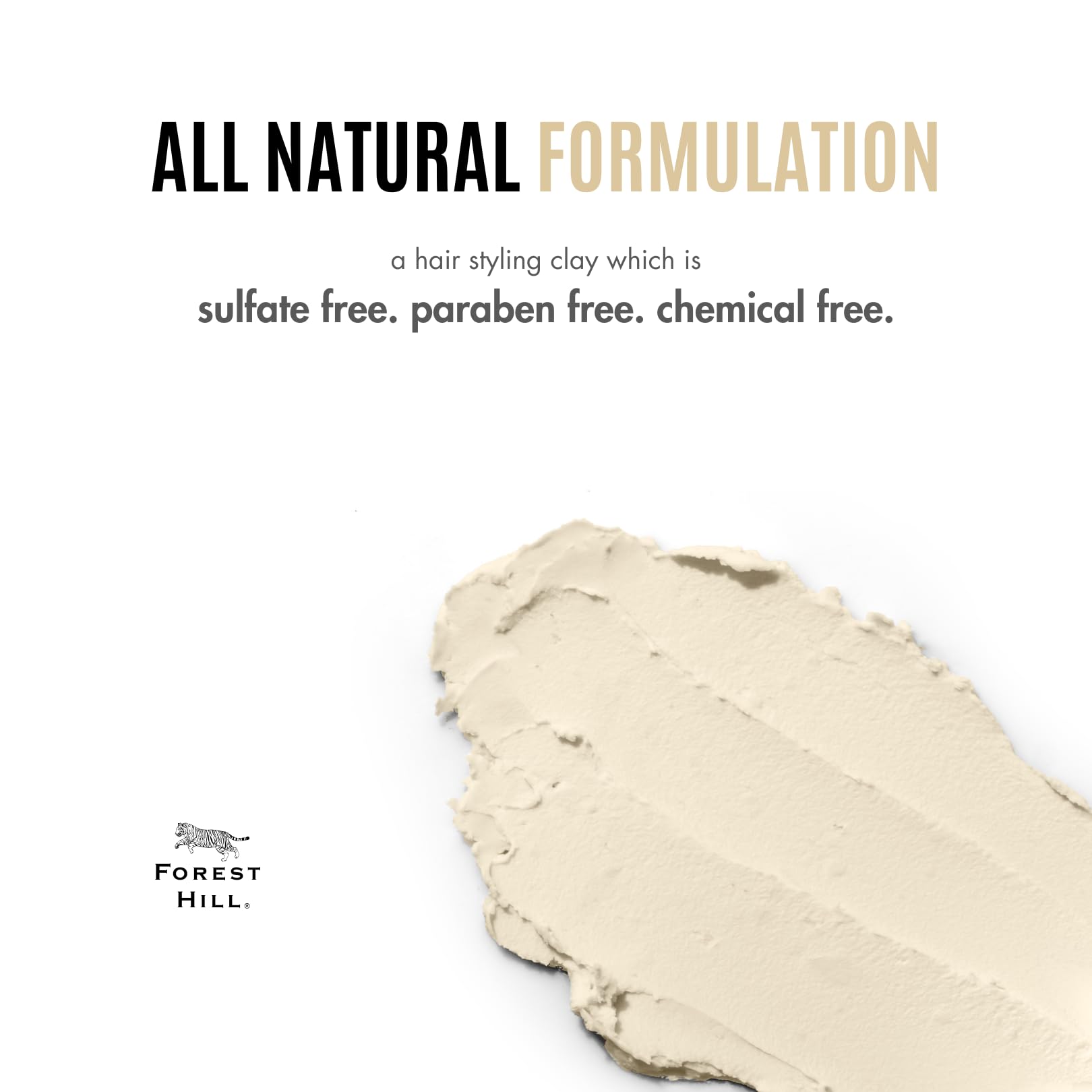 Forest Hill Daily Use Hair Styling Clay For Men, Non Greasy, Lightweight, Natural Look & Medium Hold, Matte Finish, All Natural Formula, Goodness of Shea Butter, Beeswax, Kaolin Clay & Argan Oil, 50g