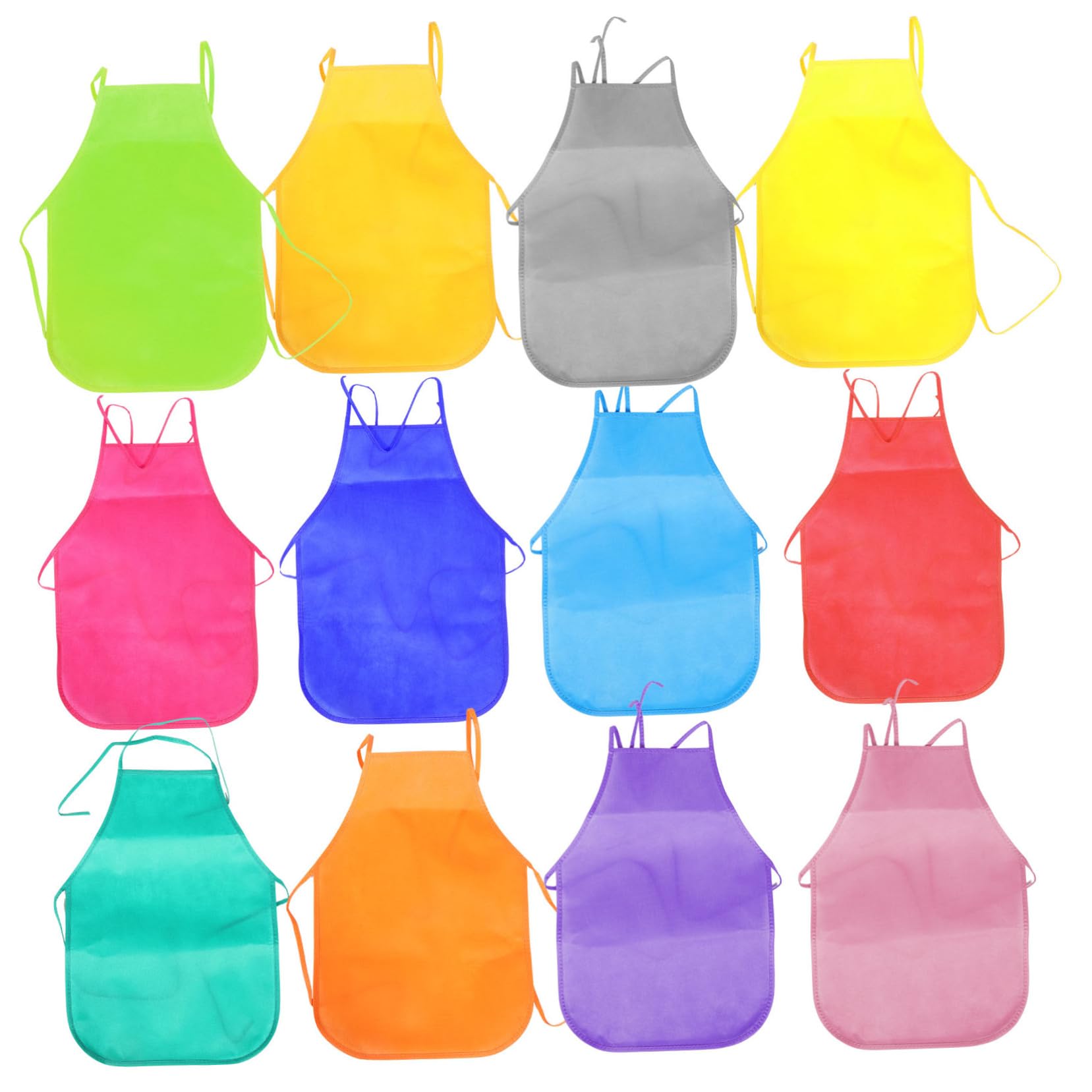 Kinderschürze aus Vliesstoff 33x48cm, 24 Stück für Kinder | Einweg Künstlerschürzen für Mal und Bastelarbeiten, in Schule und Hause