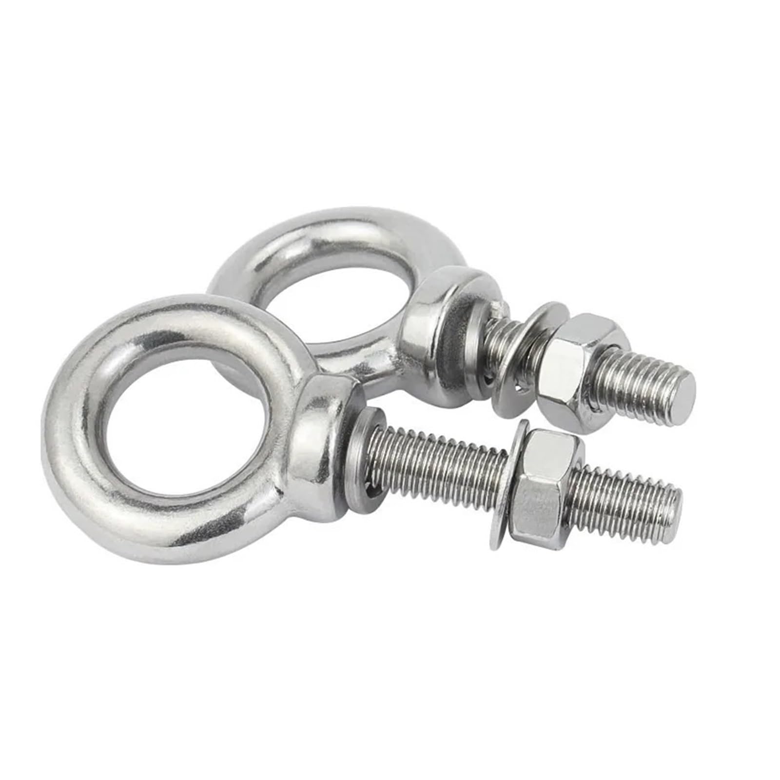 Metalowe śruby oczkowe do dużych obciążeń, Śruby oczkowe 304SS 2 szt. i nakrętki Podkładki Uszczelka Ext Marine Lifting Multisize Silver(M8x120mm)