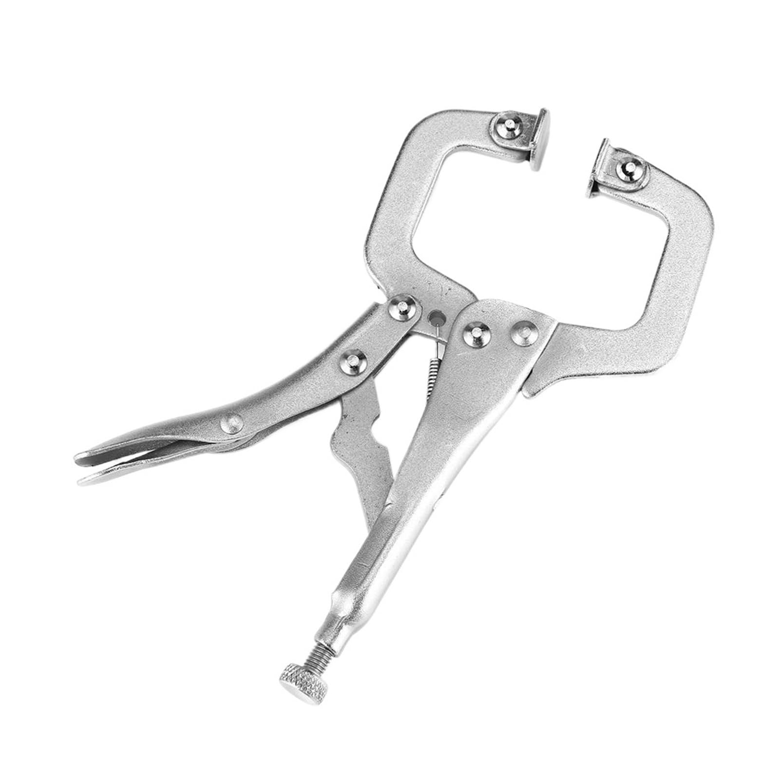 Zuvnik 9Inch Locking C Clamp Grip Pliers 1Pc Fix Plier Pincer C Clamp Weld Clip Tong Grip Tenon Locator Work Alloy Swivel Pad Steel Hand Tool Vise Lock Jaw(9Inch)