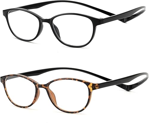 JM Paquete de 2 lentes de lectura magnéticos para hombres y mujeres, cuello colgante, bloqueo de luz azul, para lectura de computadora, color negro