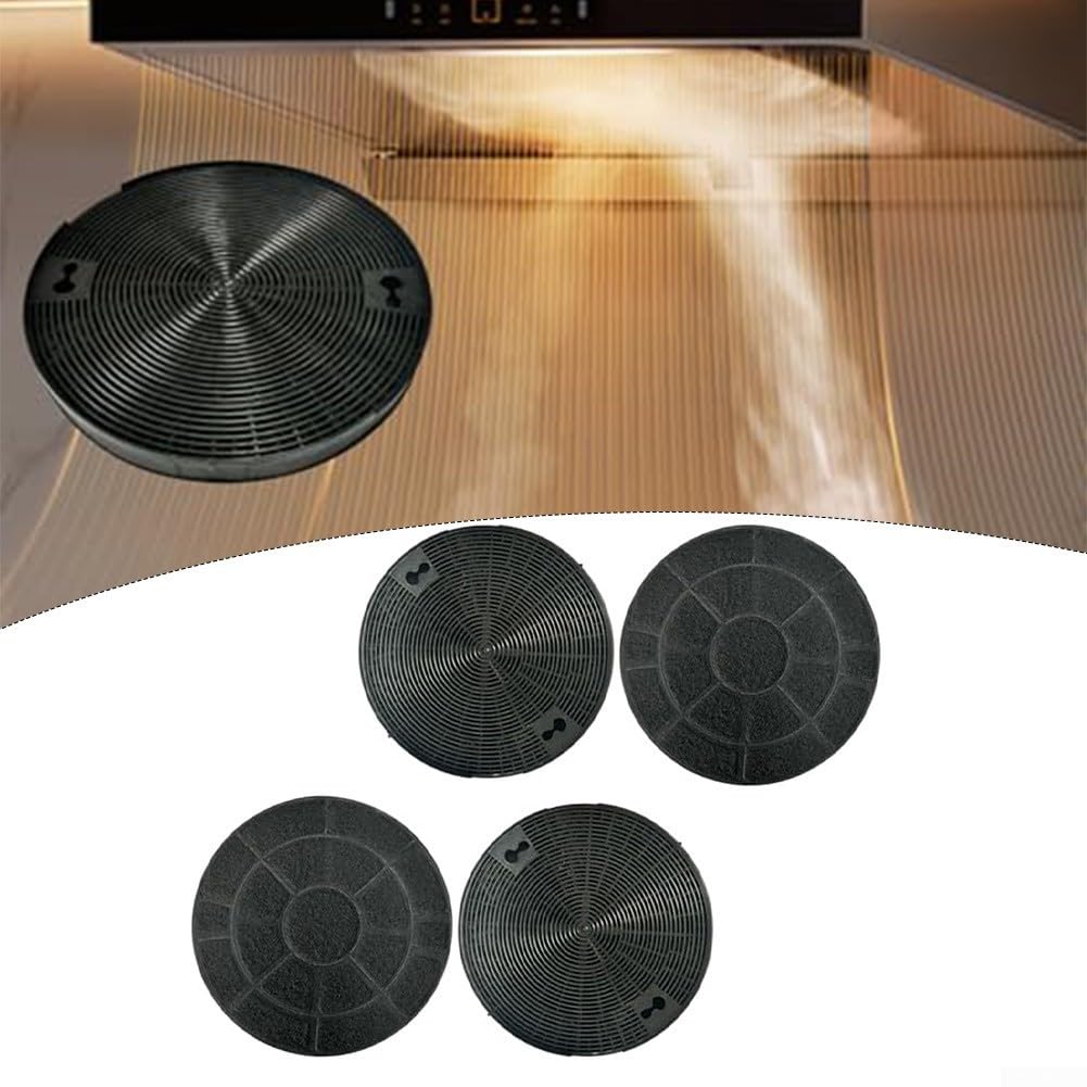 Juego de 4 filtros de carbón activo para campana extractora Electrolux – Filtro de repuesto E3CFT29 MCFE39 – Neutralización de olores cocina negro 20 x 20 cm