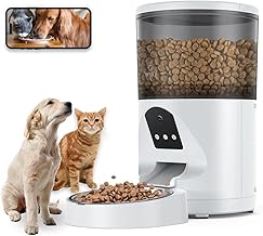 Wiby Distributore Automatico Cibo 6L per Gatti e Cani con Telecamera 1080p, Audio Bidirezionale, Visione Notturna, App Wi-Fi 2,4GHz, Porzioni Programmabili, Ciotola Inox Rimovibile