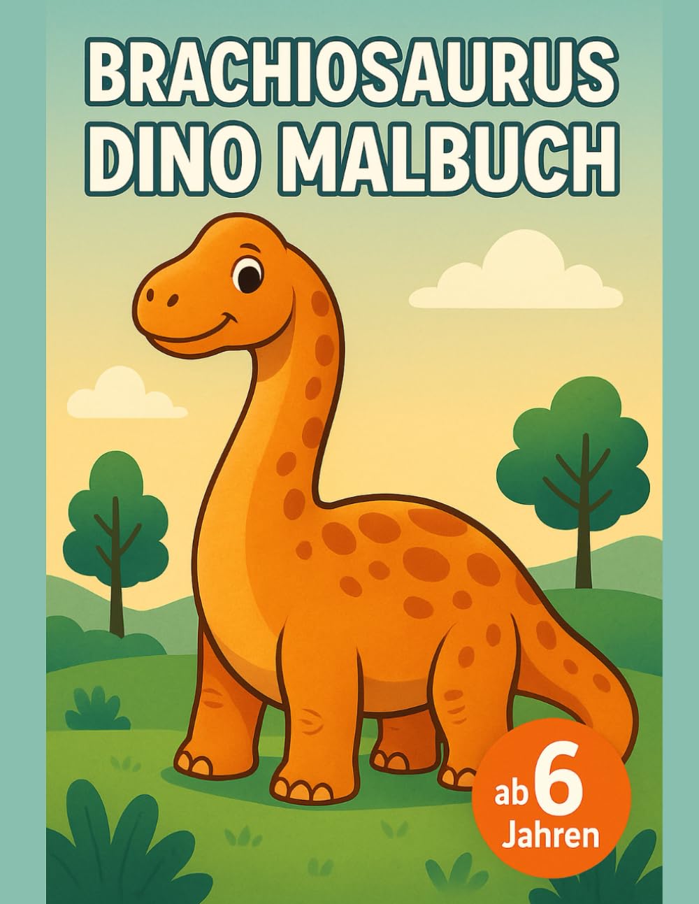 Langhals Dinosaurier Malbuch für Kinder ab 6 Jahren: Riesige Pflanzenfresser mit großen Ausmalbildern und klaren Linien für 6 bis 8 Jahre (Dinosaurier Welt Malbuch Serie)