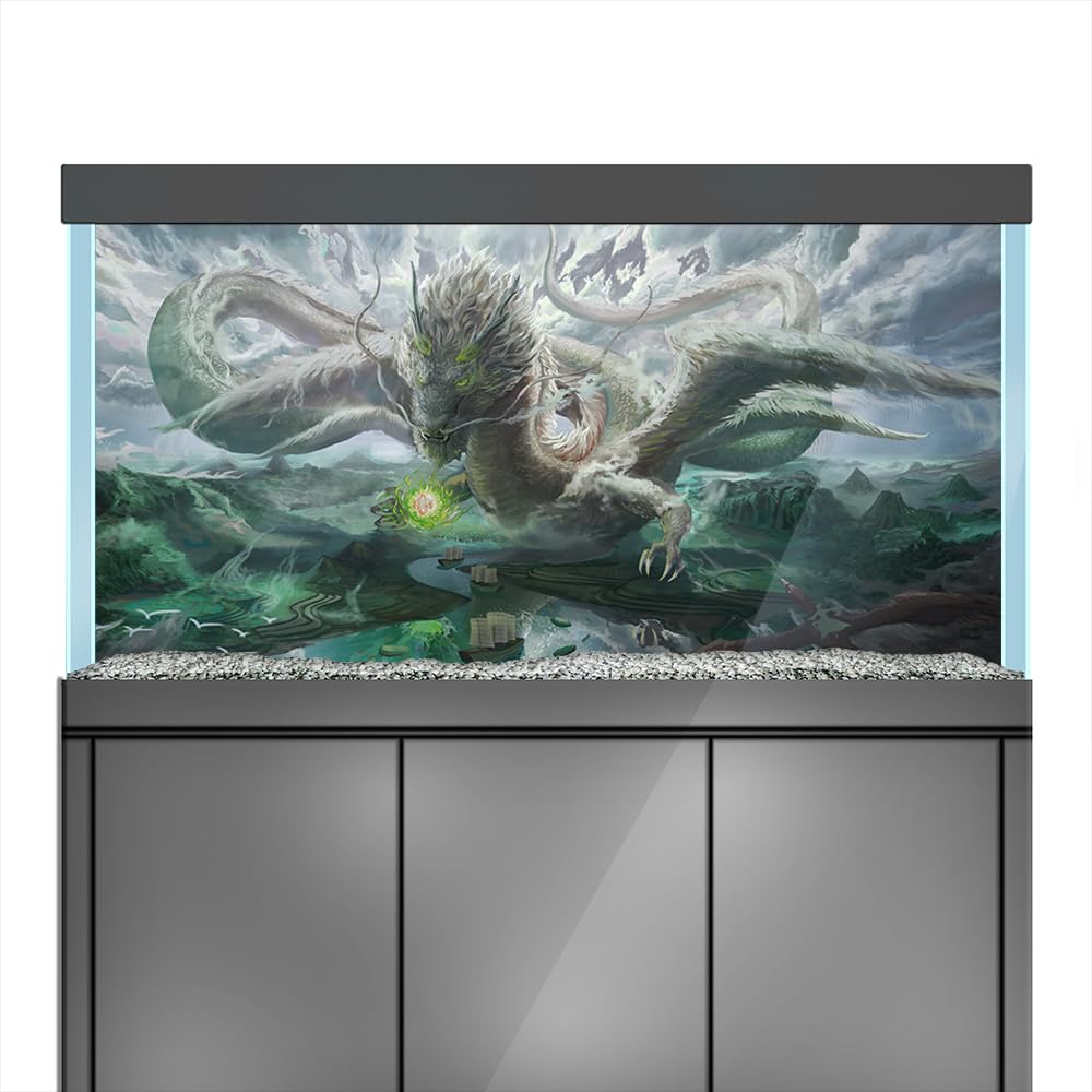 LYYAB Aquarium Background Stickers - China Dragon Magic - Fish Tank Reptile Terrarium Decor Poster (60 x 40 cm / (23.6 x 15.7 inches))
