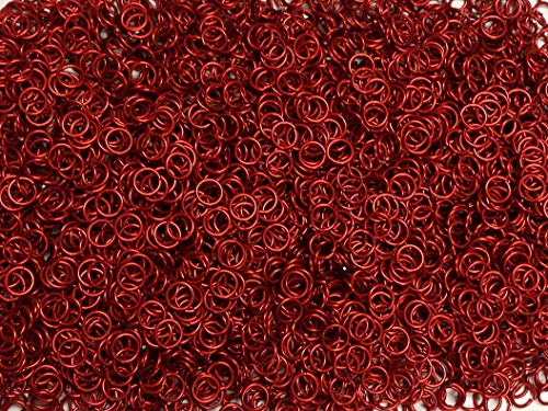 Chainmail Joe 1/2 Pound Red Anodized Aluminum Jump Rings 18G 1/4" ID (3200+ Rings)