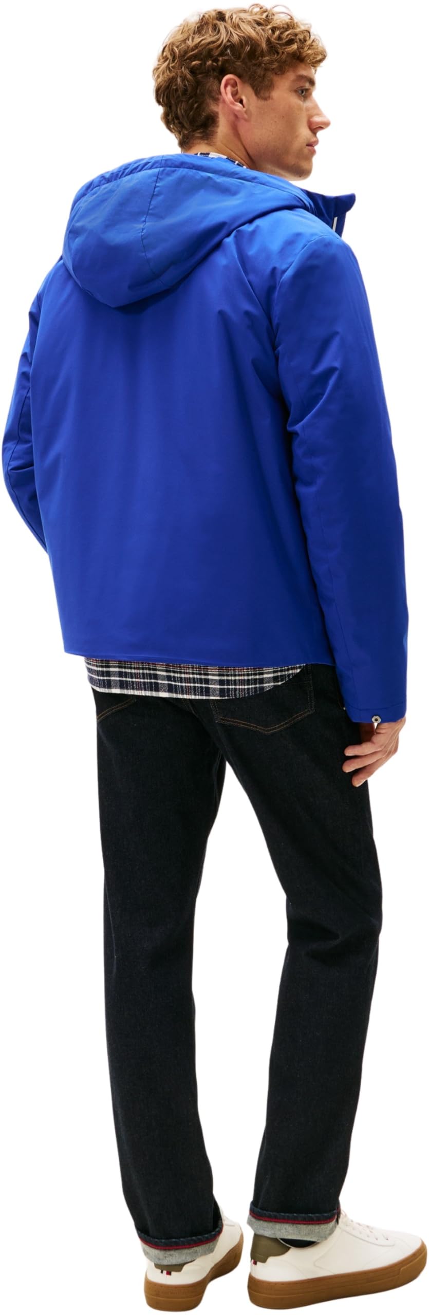 Tommy Hilfiger Herren Windbreaker Jacke Hooded Leicht, Blau (Wedge Blue), L – Ansicht 2