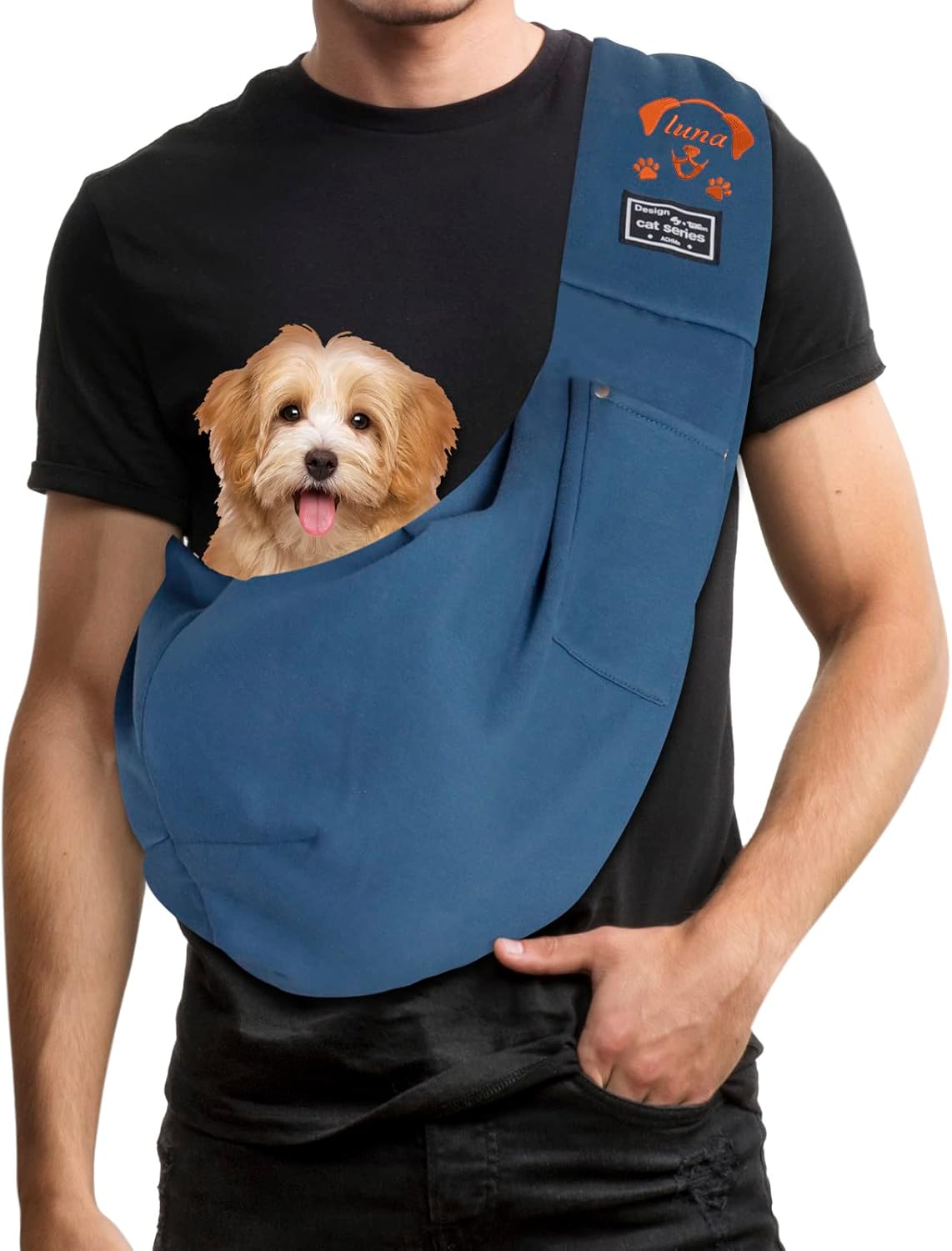 Bestomrogh Personalised Pet Dog Sling with Name Embroidered,Cotton Cat