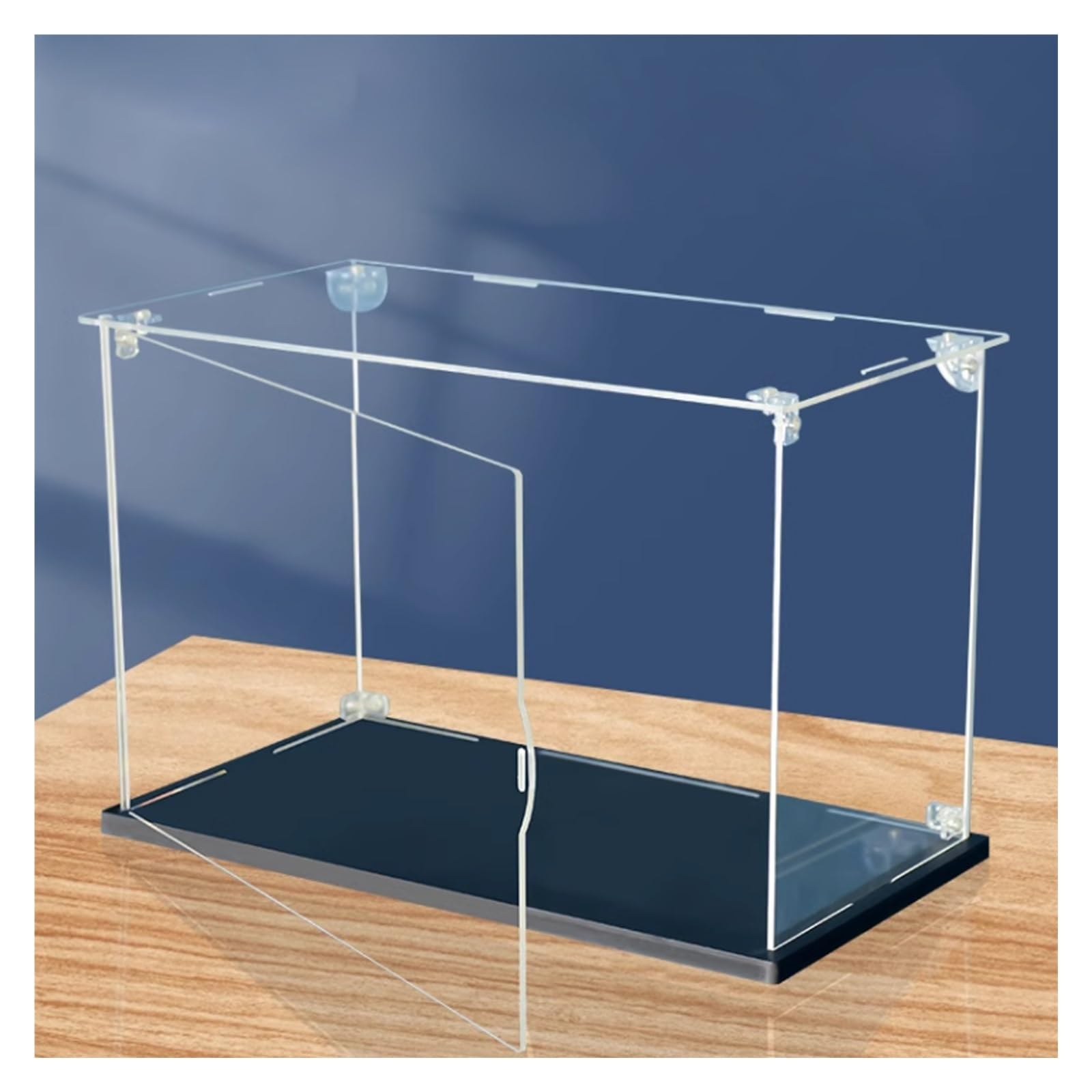 Vitrina acrílica, Vitrina acrílica Grande con Puerta Frontal de 180°, Vitrina Transparente para Figuras de acción con Base Negra para coleccionables de 12 a 20 Pulgadas, DEC