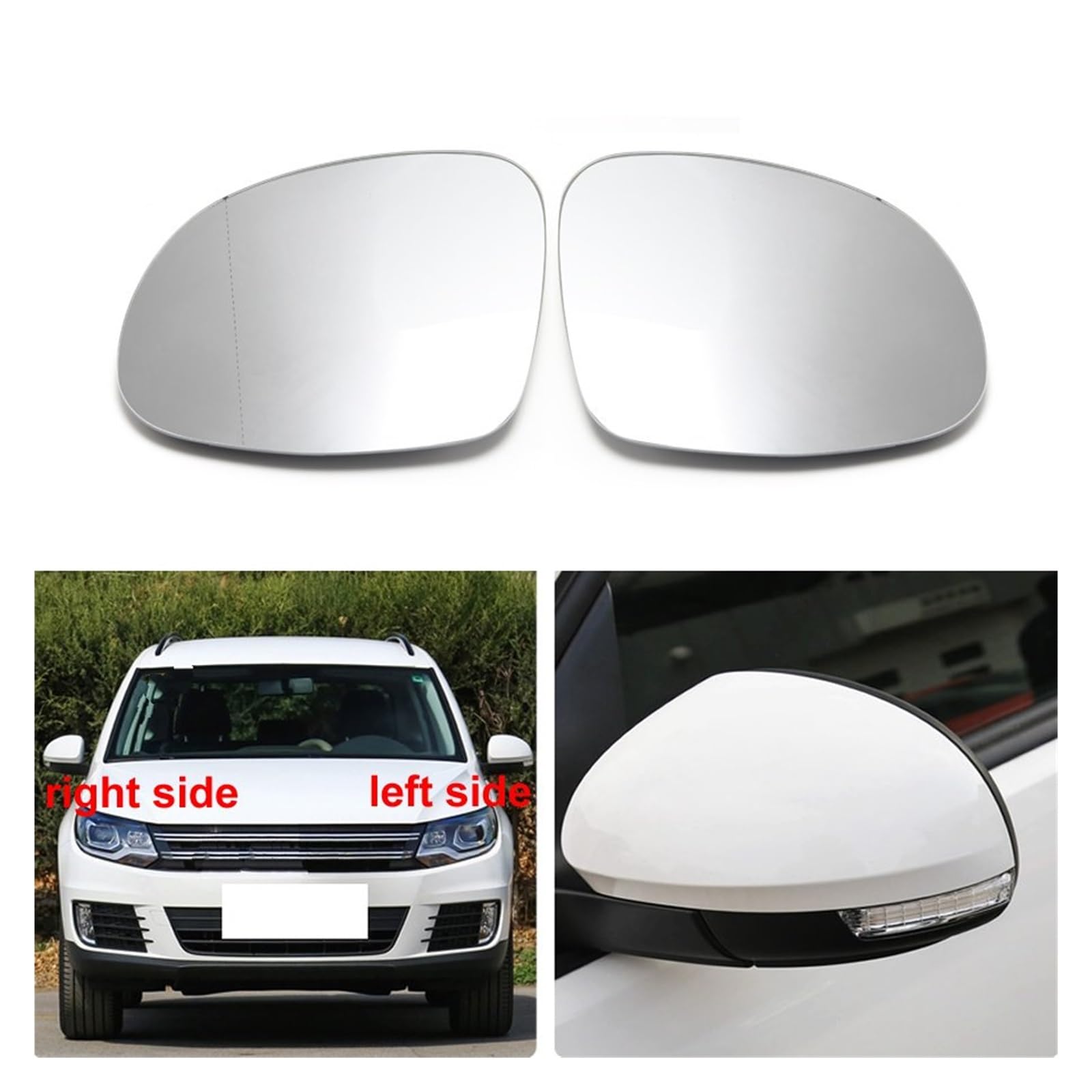 Specchietti Laterali Auto Con Riscaldamento Per VW Tiguan 2010-2018 | Lente A Specchio Convessa | Kit Sinistro E Destro