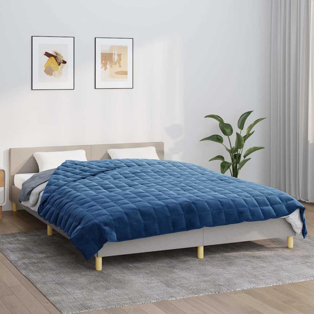 Coperta ponderata blu, 220 x 240 cm, 11 kg, in microfibra, trapunta per camera da letto e soggiorno, con imbottitura morbida traspirante, ideale come coperta per dormire