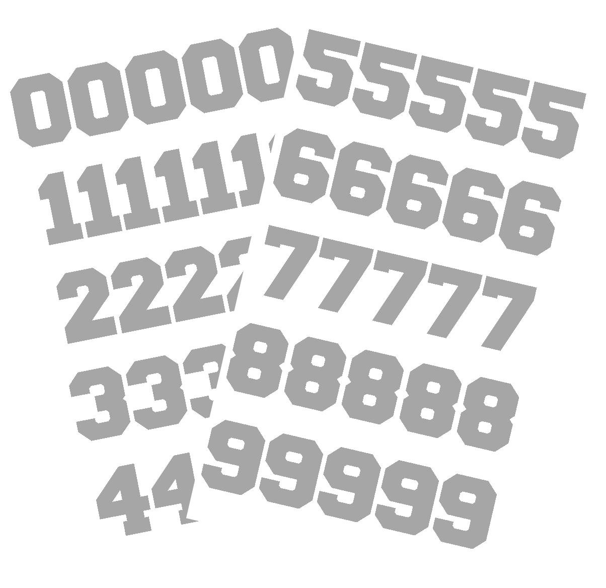 Sports Helmet Numbers 1" by Chalkallaboutit® Baseball, Hockey, Football and Lacrosse