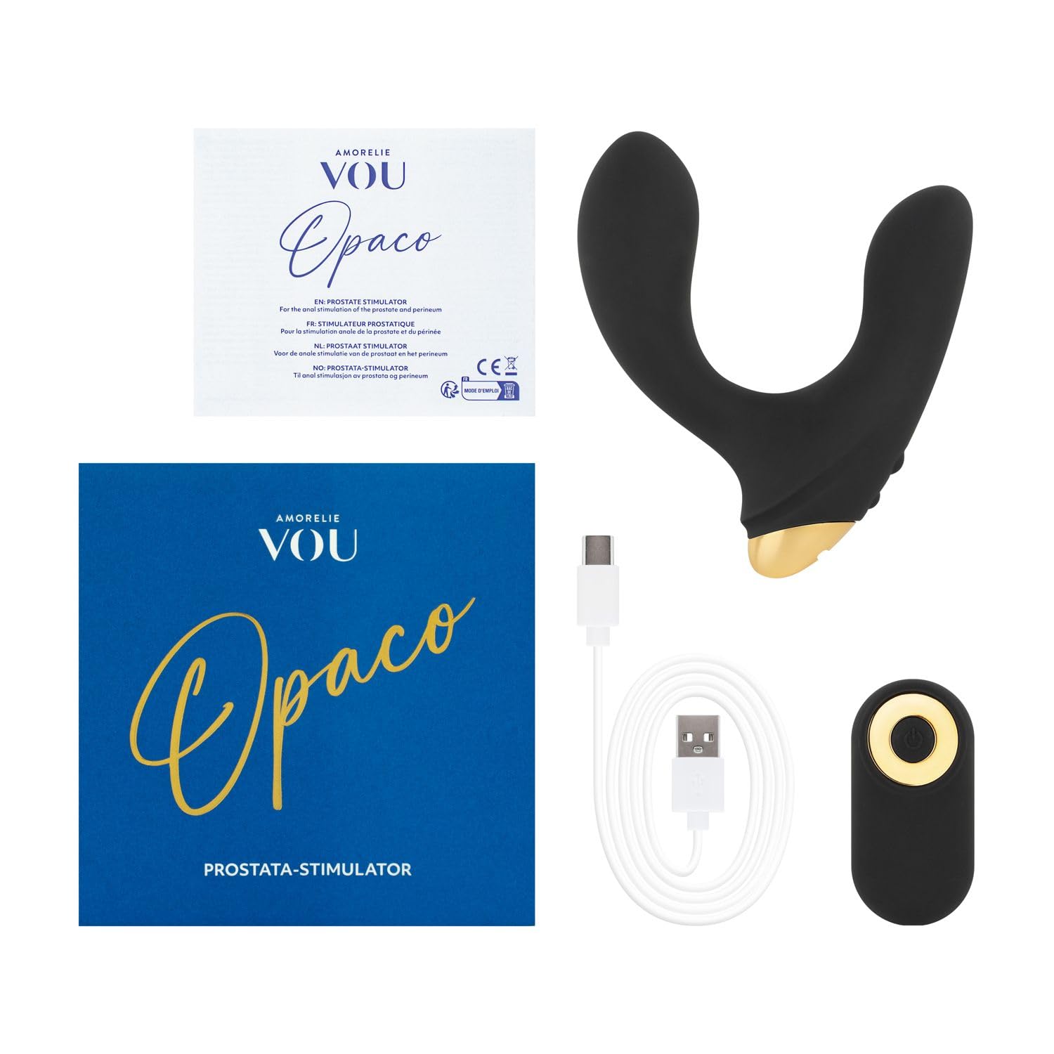 VOU Amorelie - Vibratore anale premium Opaco 2.0 con telecomando per uomini