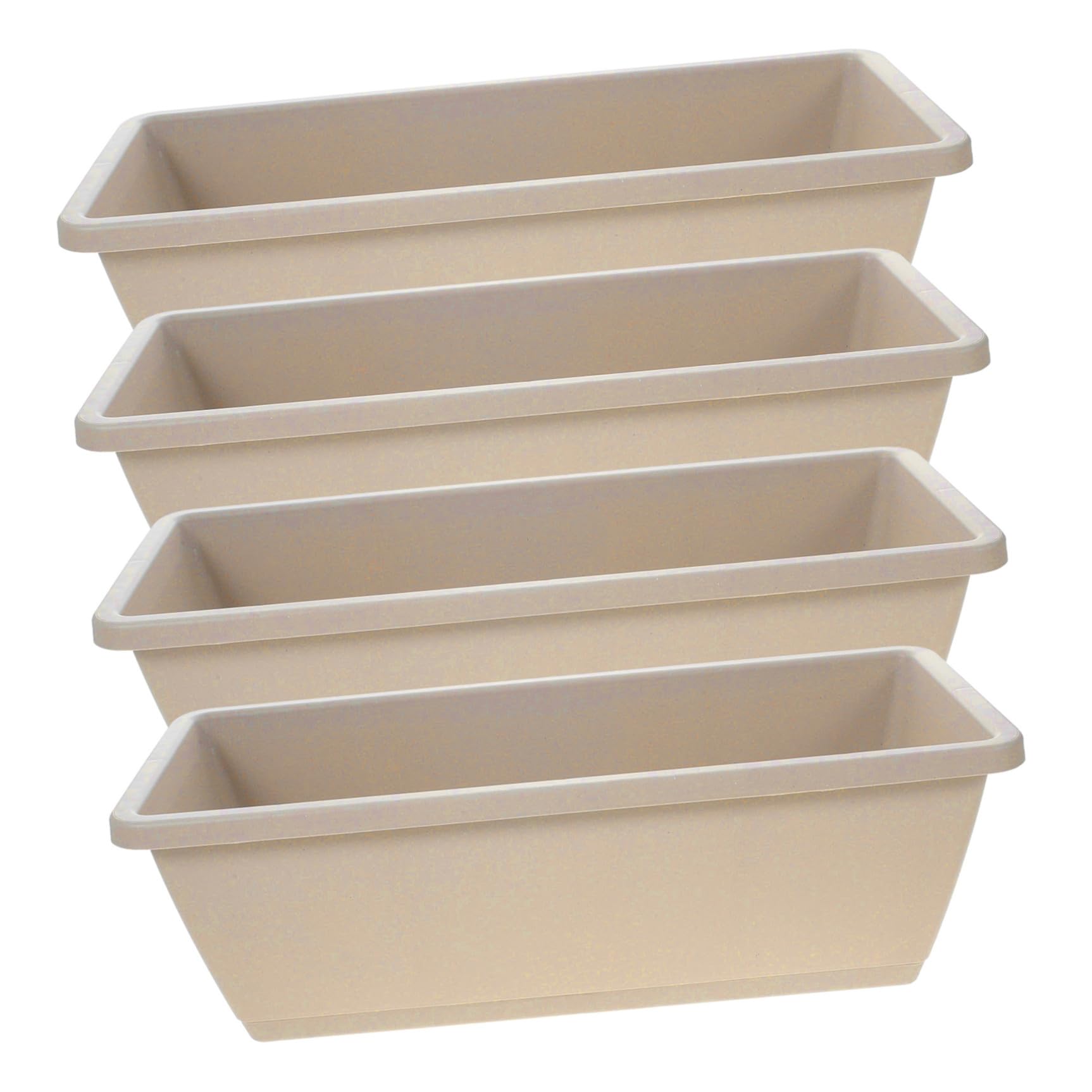 Hemobllo 4ensembles Set De Jardinières Rectangulaires avec Réserve Eau Pots De Fleurs Ventilés Et Drainage Jardinière Extérieure Médium Grise pour Potager Balcon Et Rebord De Fenêtre