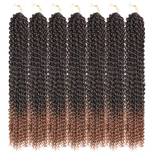 7Packs Passion Twist Crochet Hair 14inch Bohemian Water Wave Braiding Hair Curly Passion Crochet Hair for Black Women(T30)