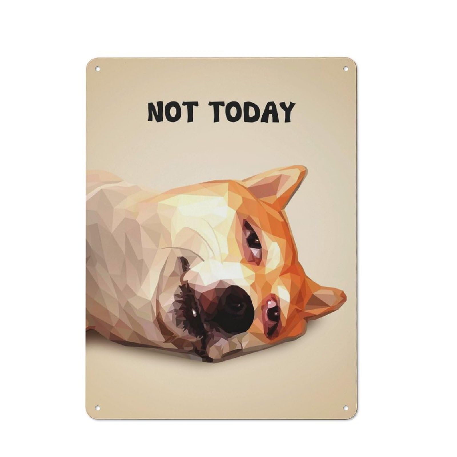 Junmoney Not Today Tin Wall Plaque 40X30cm With For Home Office Or Studio, Gift Idea At Christmas For Creative Workspace Decorators
