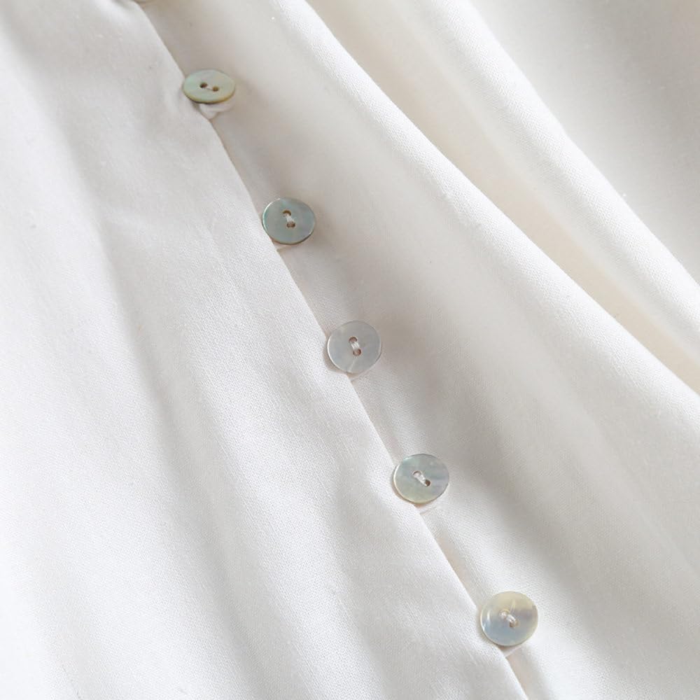 Tops Für Damen,Damen-Bluse, Elegant, Aus Baumwolle Und Leinen, Ballon-Langarm, Baggy-Hemden, Tunika, Button-Down-Hemden, Oberteile, Sexy Party-Oberteile, Lässige Büro- Und Business-Bluse Für Mädchen
