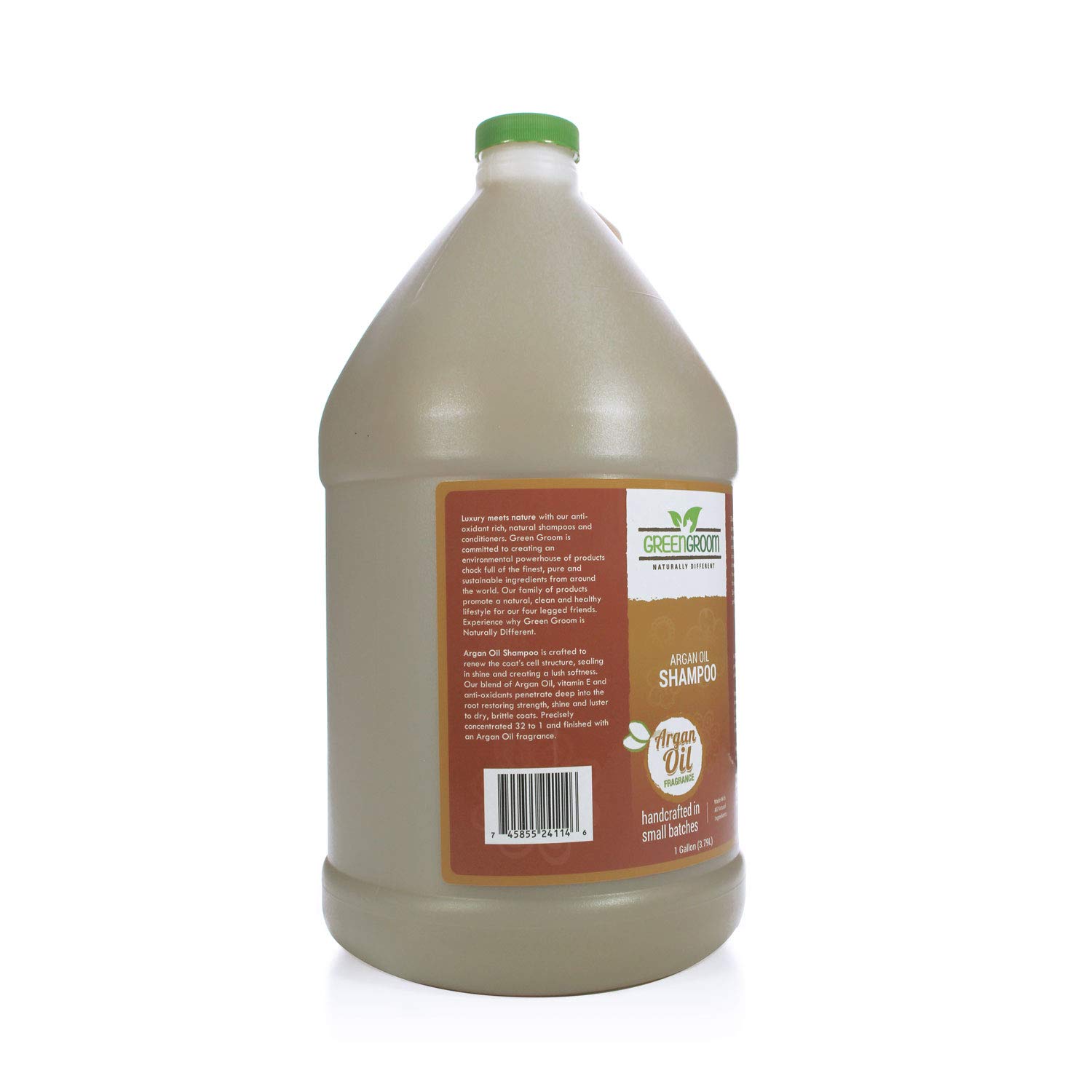 GreenGroom Champú para Perros De Aceite De Argán, 1 Galón - Rico En Vitamina E Y Antioxidantes, Restaura El Brillo, Hidratante, Todos Los Ingredientes Naturales