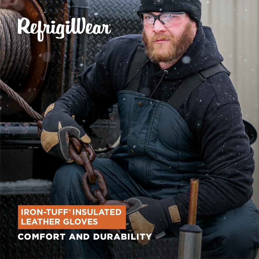 RefrigiWear Iron-Tuff Insulated Leather Work Gloves with Silicone Grip - Image 2