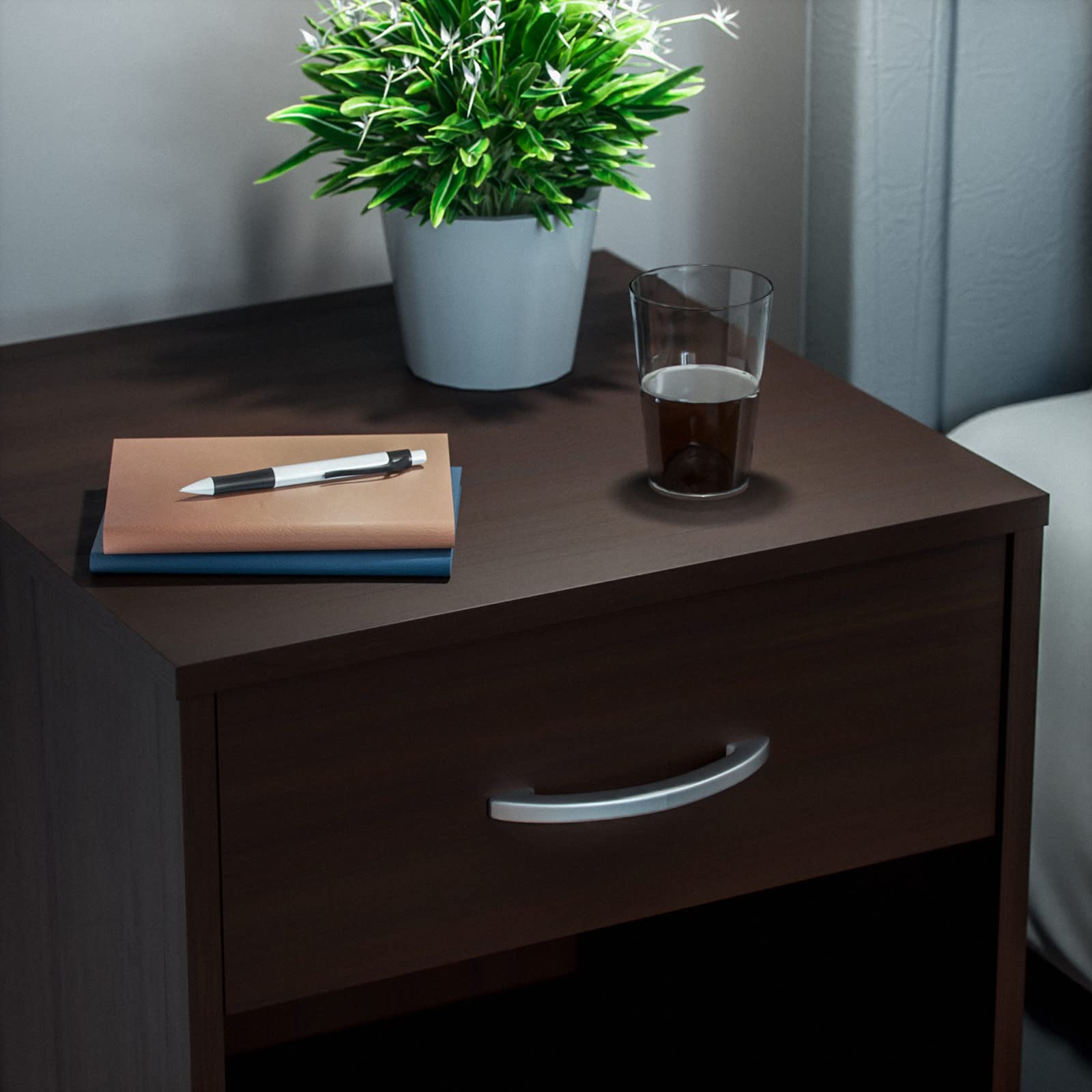 2 Comodini Camera Da Letto Casaria 50x40x35cm - Con Cassetto E Ripiano