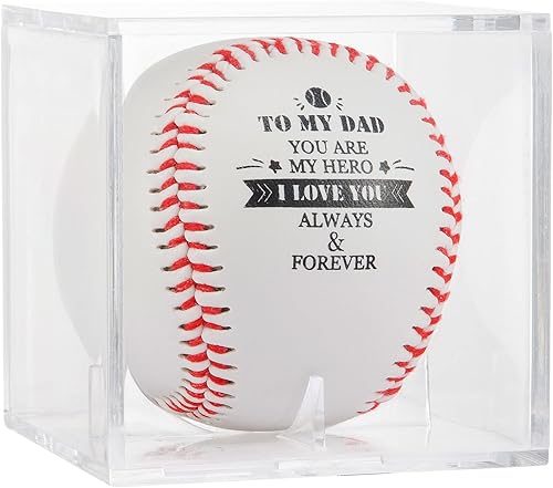 Regalos de béisbol para papá, regalo de cumpleaños de béisbol impreso personalizado, regalo del día del padre con caja de exhibición de acrílico