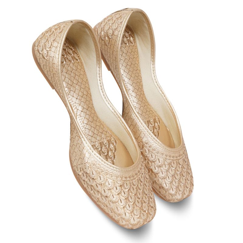 Image of DFR Women Juti | Embroidered Rajasthani Mojari Girls Shoe