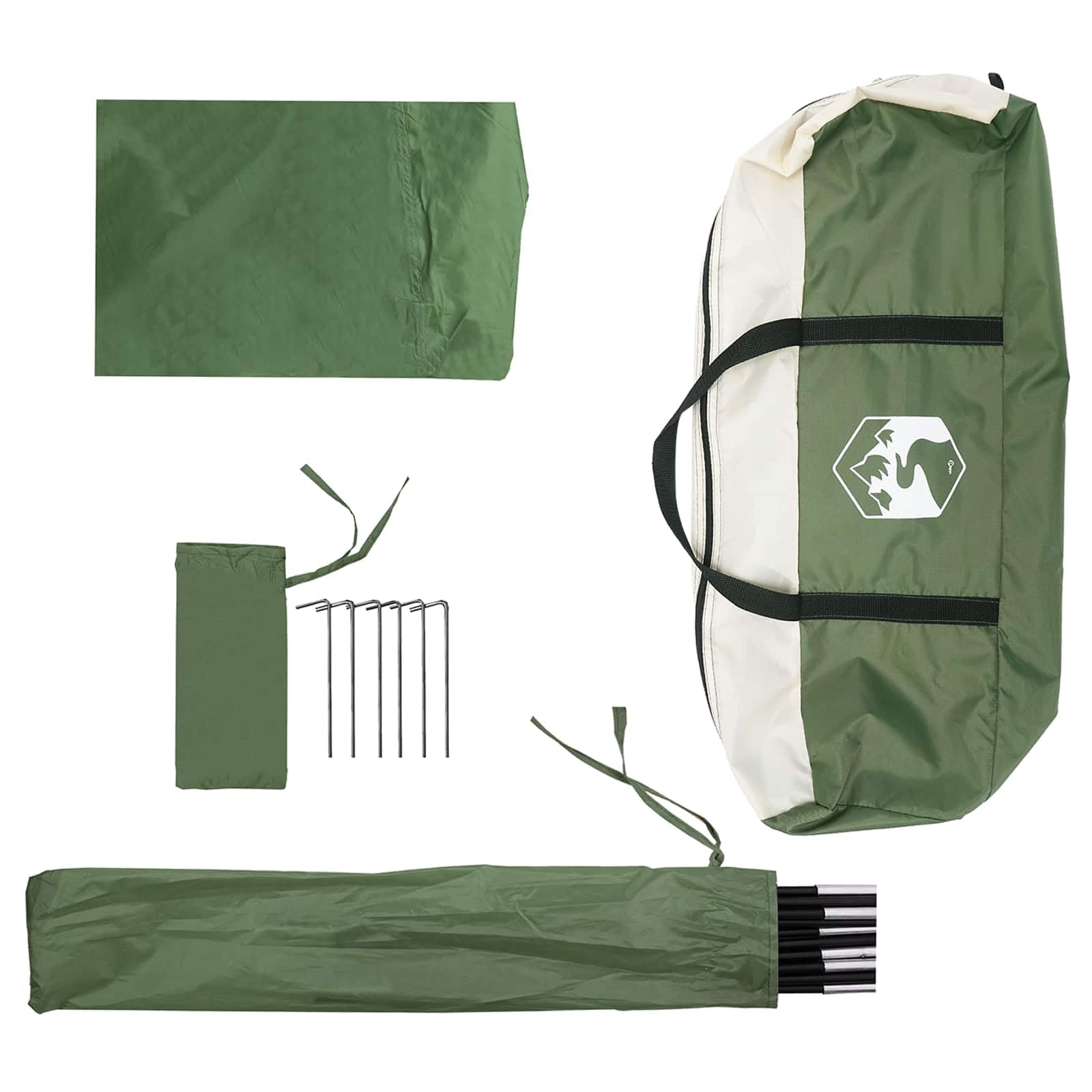 Tenda per auto, verde tetto, 350 x 250 cm, in poliestere e acciaio, tetto pieghevole in tela con chiusura lampo, per protezione auto, campeggio, giardino vialetto