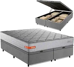 Cama Box Baú Casal King Espuma Softgel Power 193x203x63cm