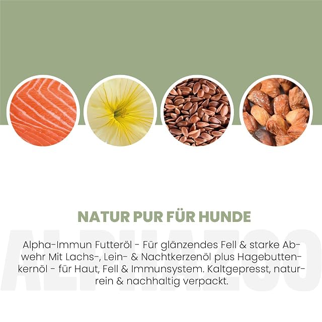 Foto 5 de 7 de alphazoo Alpha-Immun - Aceite alimenticio para perros (250 ml), mezcla natural de aceite de salmón, aceite…