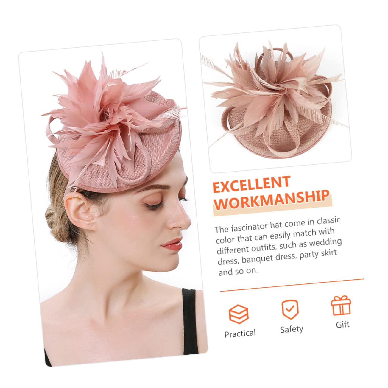 Abaodam 2pezzi Fascinator Elegante per Donne con Fiore di Piume e Rete Cappello da Tea Party Accessorio Versatile per Cerimonie Eventi e Occasioni Speciali