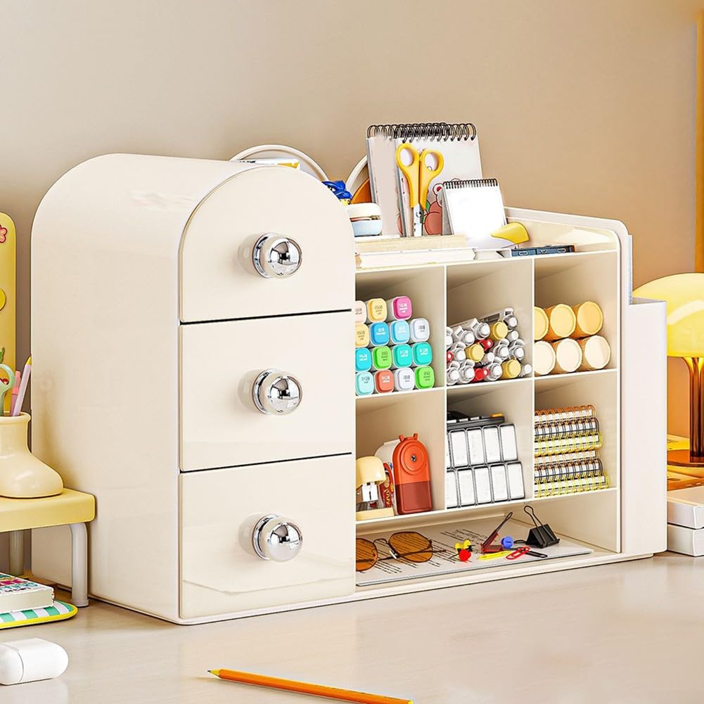 Organiseur de maquillage de grande capacité avec tiroirs et plusieurs compartiments pour cosmétiques, produits de soins de la peau, pinceaux et accessoires, design transparent pour comptoir