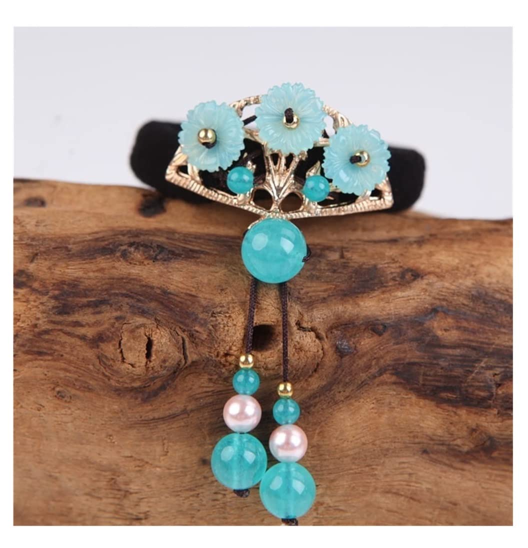 RUVOO Haargummi Scrunchies Strass-Blumen-elastischer Pferdeschwanz-Halter-Haar-Riegel-Seil-Band-Ring-Gummiband Haargummis Haarschmuck