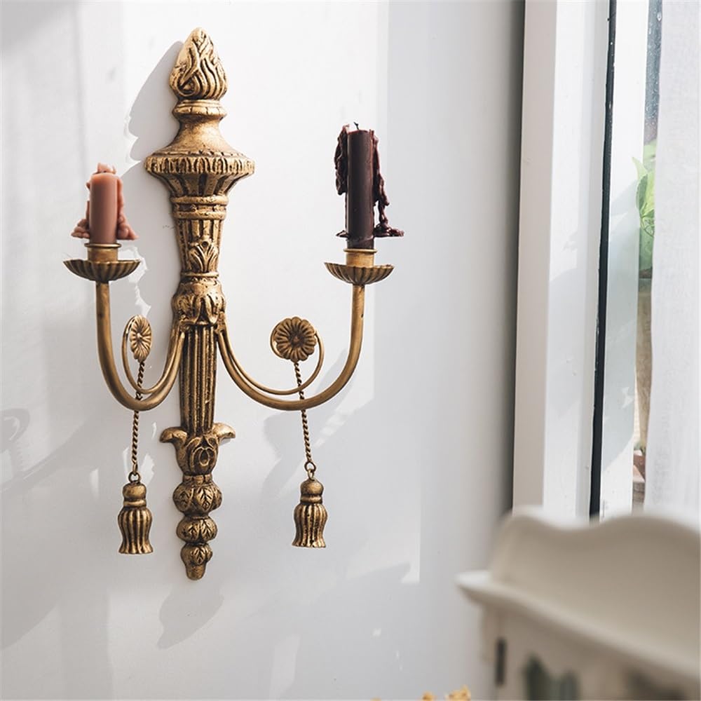 Candelabros de Mesa Candelabro de Hierro Antiguo Lujo con decoración Pared Retro for el hogar y la Sala Estar Estilo rústico
