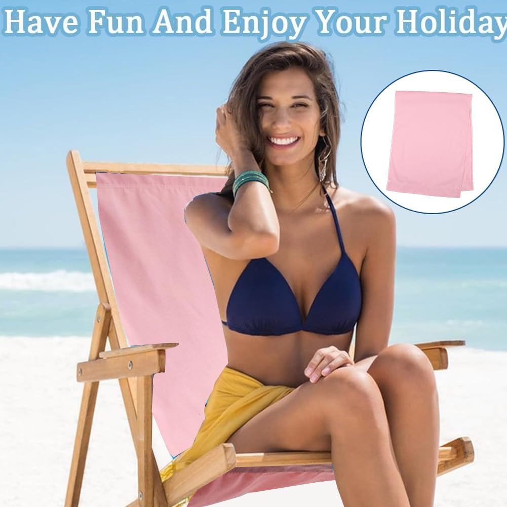 GORGECRAFT 120X43cm Beach Sling Chair Replacement Canvas Outdoor Lounge Chairs Covers Replacements Pink Portable Reclining Sling Chair Fabric for Sunbathing Garden Courtyard Relaxation - Image 4