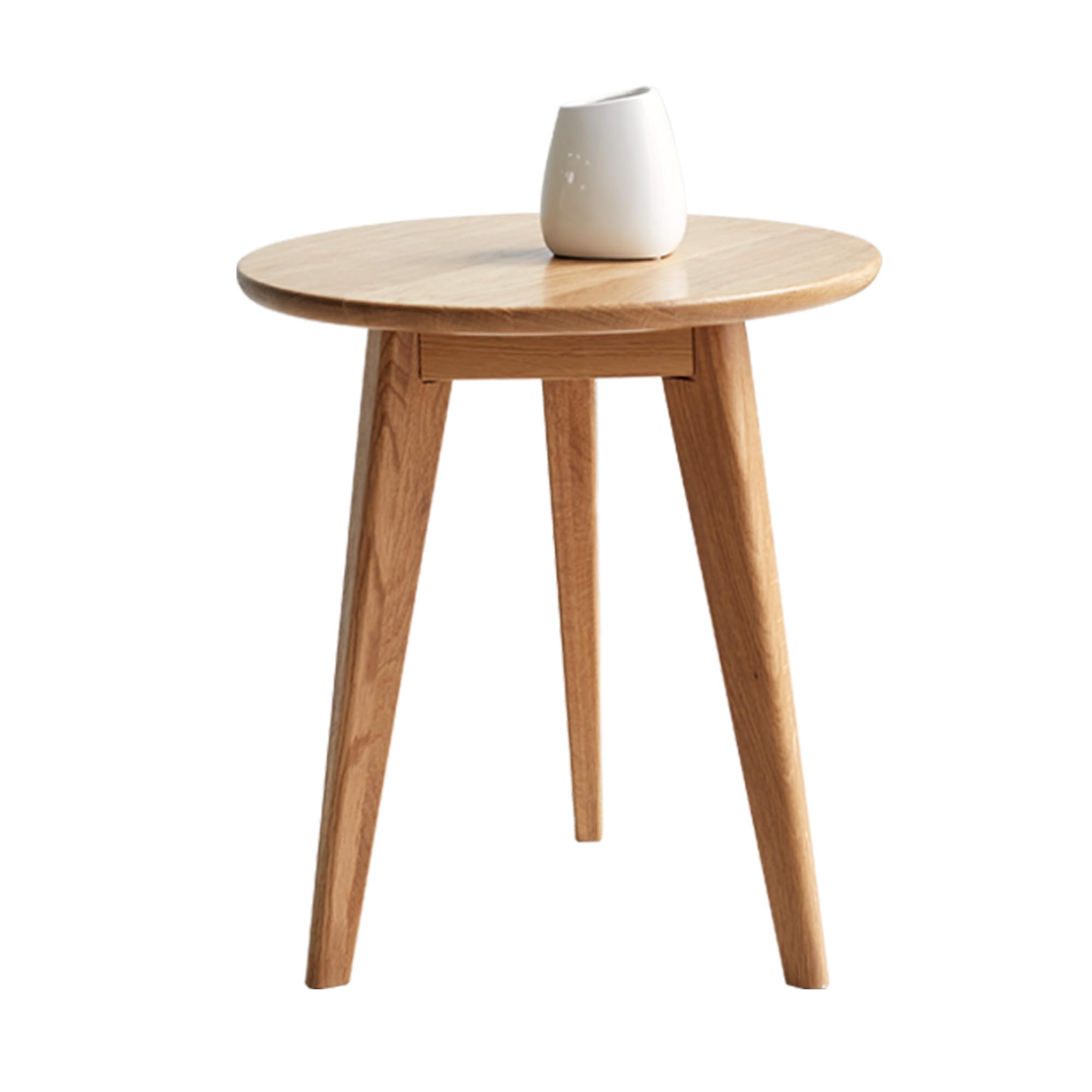 Table Basse Ronde Chêne Massif - Bout de Canapé Bois Naturel - Petit Meuble Salon