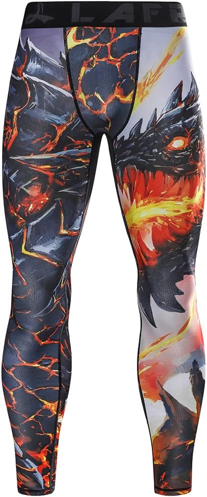 LAFROI Men's Quick Dry Cool Compression Fit Tights Leggings Waistband-YSK08 - Image 5